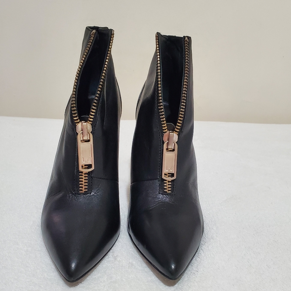 LIU JO Black Leather Ankle Boots Size 8.5 - Picture 2 of 10
